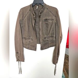 Free People Brown Moto Jacket